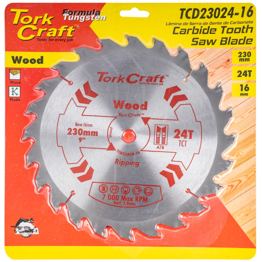 (image for) Blade Tct 230 X 24t 16mm General Purpose Rip