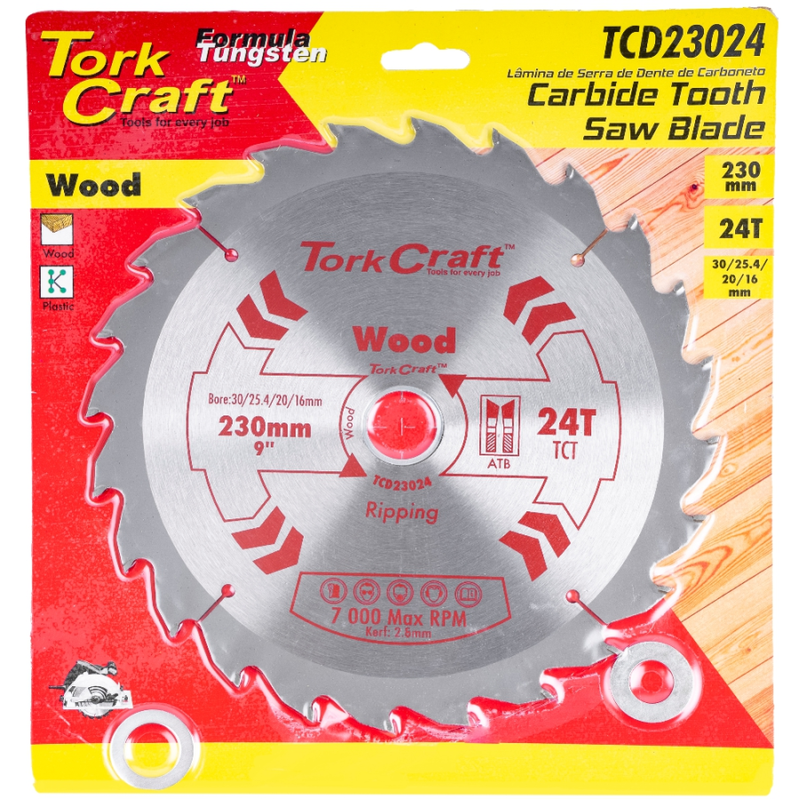 (image for) Blade Tct 230 X 24t 30/1/20/16 General Purpose Rip