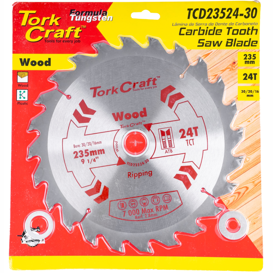 (image for) Blade Tct 235 X 24t 30/20/16 General Purpose Rip