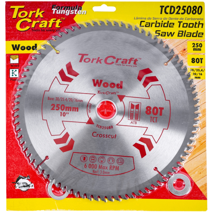 (image for) Blade Tct 250 X 80t 30/1/20/1 General Purpose Cross Cut Smooth