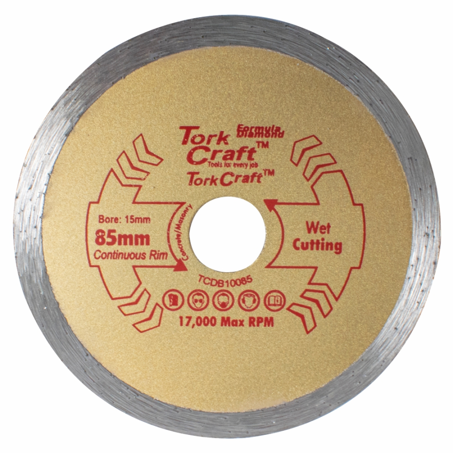 (image for) Diamond Blade 85mm X 15mm Cont. Rim Profesional