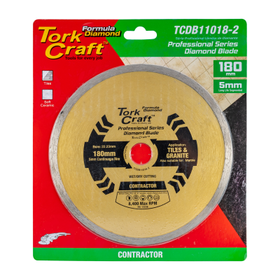 (image for) Diamond Blade 180mm X 22.23 Continues Rim