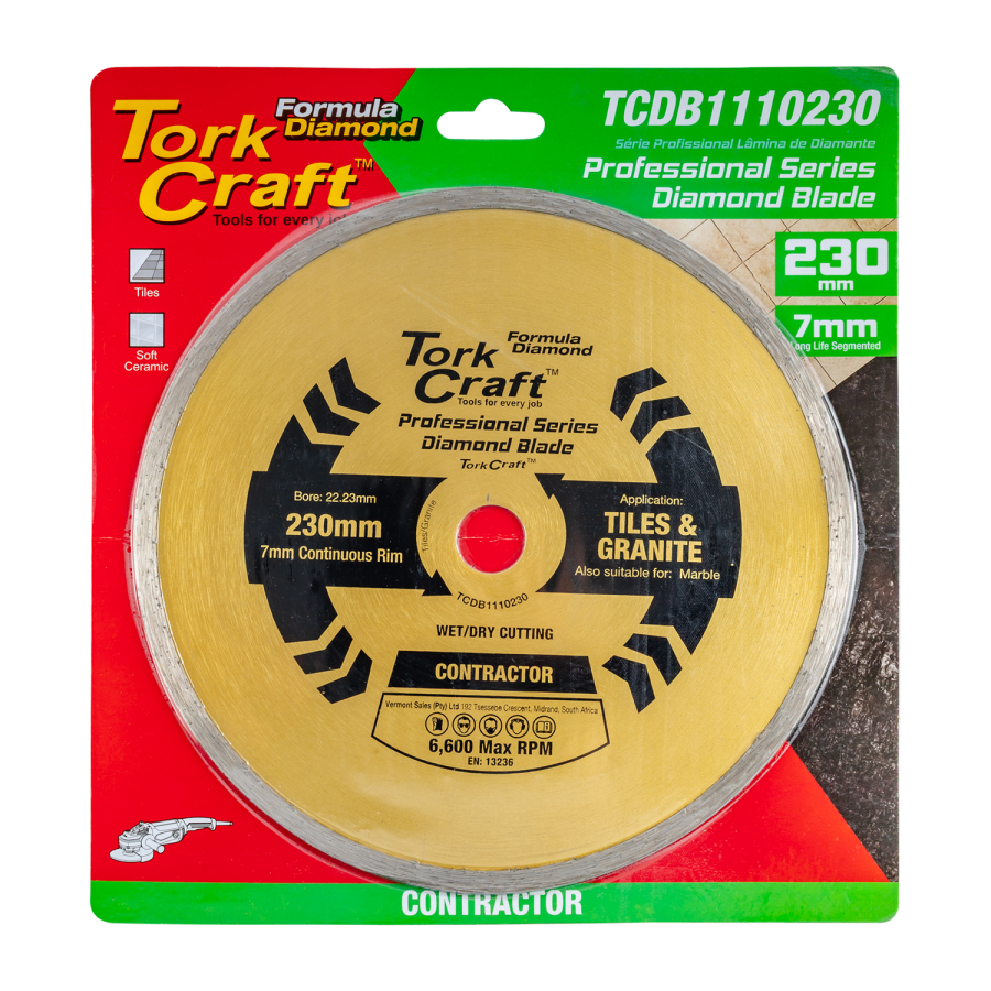 (image for) Diamond Blade 230mm X 22.22 Continues Rim