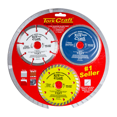 (image for) Diamond Blade 3pce Set 115 Con Seg Turbo Colour Pack