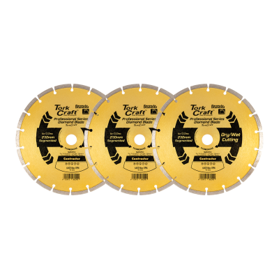 (image for) Diamond Blade 230mm Segmented Profesional Bulk 3 Pack Shrink