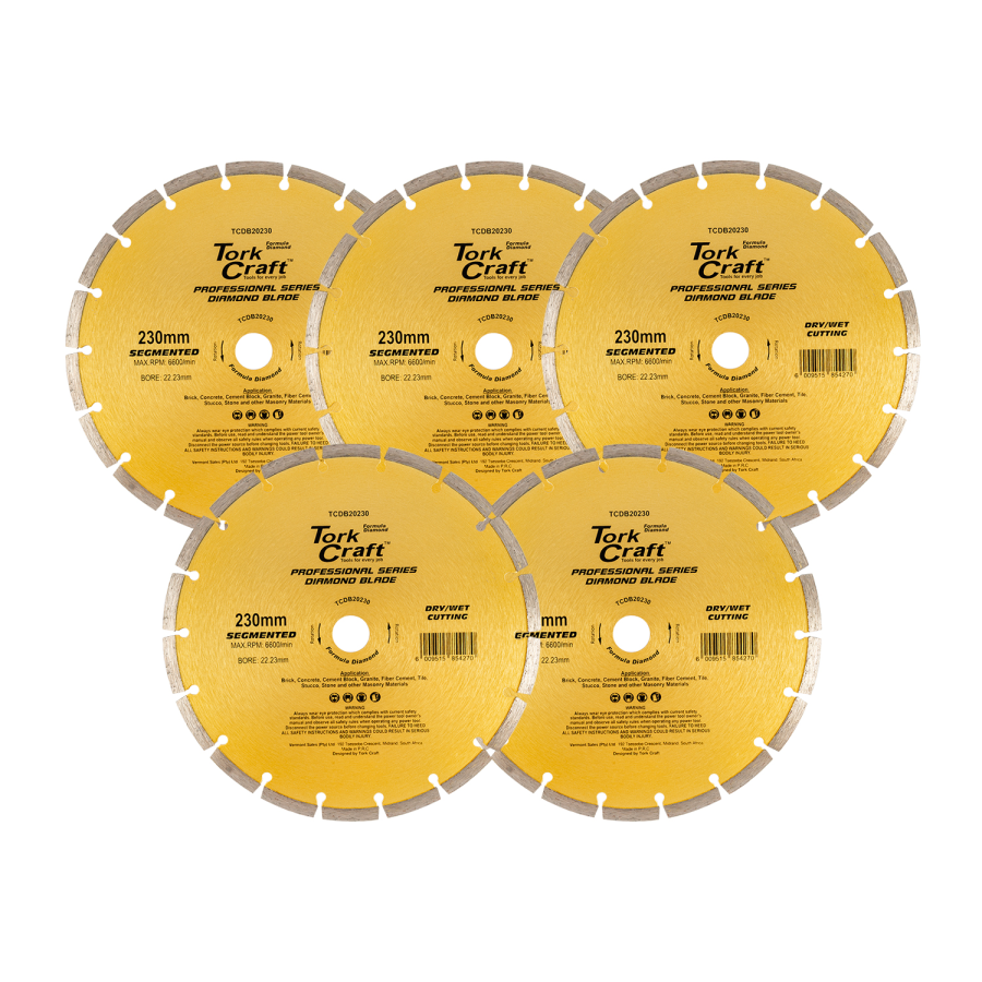 (image for) Diamond Blade Segmented 230mm Professional Bulk 5 Pack