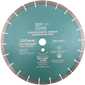 (image for) Diamond Blade 300 X 25.4mm Asphalt Hot Pressed Segmented Tar
