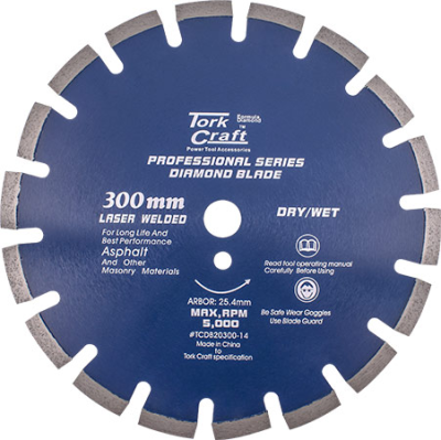 (image for) Diamond Blade 300 X 25.4mm Asphalt Laser Welded Segmented Tar