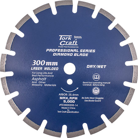 (image for) Diamond Blade 300 X 25.4mm Asphalt Laser Welded Segmented Tar