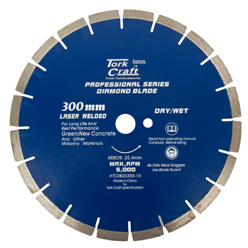 (image for) Diamond Blade 300 X 25.4mm Green / New Concrete Laser Welded Segmented
