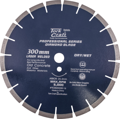 (image for) Diamond Blade 300 X 25.4mm Old Concrete Laser Welded Segmented
