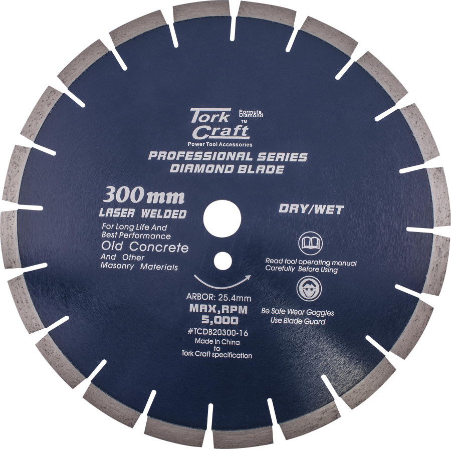 (image for) Diamond Blade 300 X 25.4mm Old Concrete Laser Welded Segmented