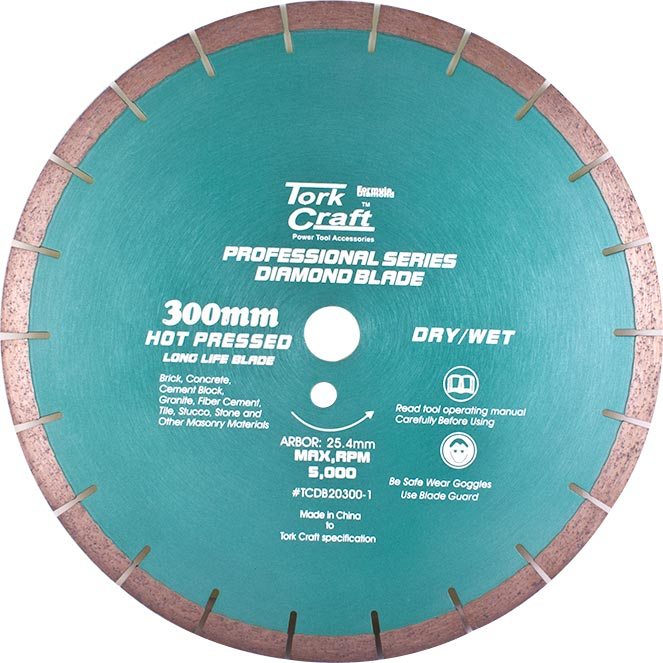 (image for) Dia. Blade 300x12x25.4mm Gen. Purp. Hot Pressed Segmented