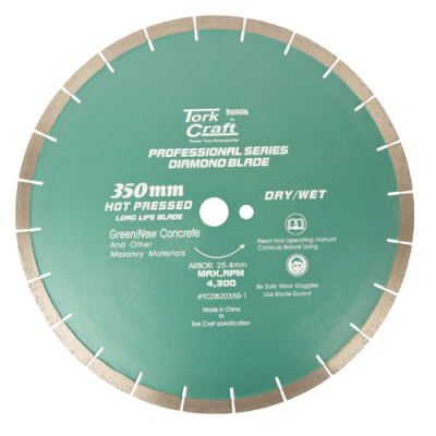 (image for) Dia. Blade 350x25.4mm Green/new Concrete Hot Pressed