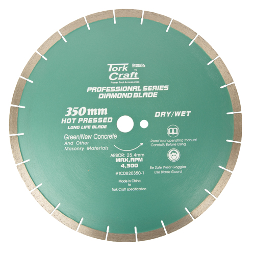 (image for) Dia. Blade 350x25.4mm Green/new Concrete Hot Pressed