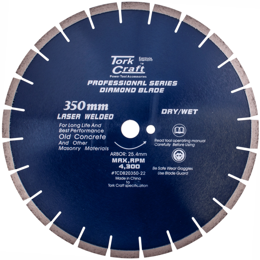 (image for) Diamond Blade 350x25.4mm Old Concrete Laser Welded Segmented