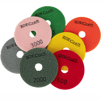 (image for) Set Of 7 Diamond Polishing Pads 100mm Dry Use