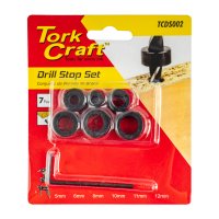 (image for) Tork Craft 7pc Drill Stop Set (5.6.8.10.11.12mm) C/w Allen Key