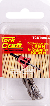 (image for) Replacement Drill Bits 8g X 5pc For Decking Tool Tcdt008-01