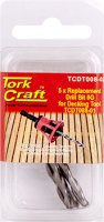 Replacement Drill Bits 8g X 5pc For Decking Tool Tcdt008-01 (image for) Replacement Drill Bits 8g X 5pc For Decking Tool Tcdt008-01