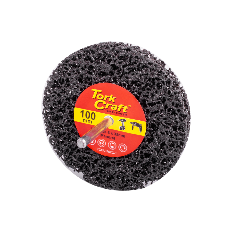 (image for) Face Off Disc 100mm Fitted 6mm Mandrel Carded For A Drill