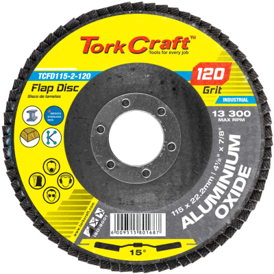 (image for) Flap Disc 115mm 15 Deg.angle 120grit A/o