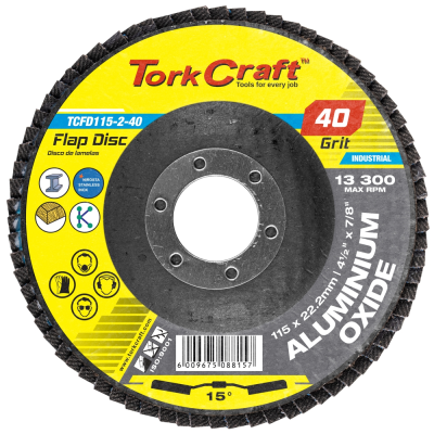 (image for) Flap Disc 115mm 15 Deg.angle 40grit A/o