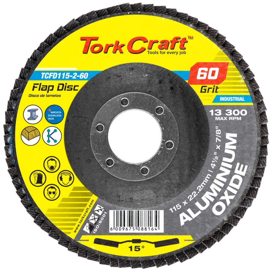 (image for) Flap Disc 115mm 15 Deg.angle 60grit A/o