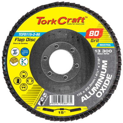 (image for) Flap Disc 115mm 15 Deg.angle 80grit A/o
