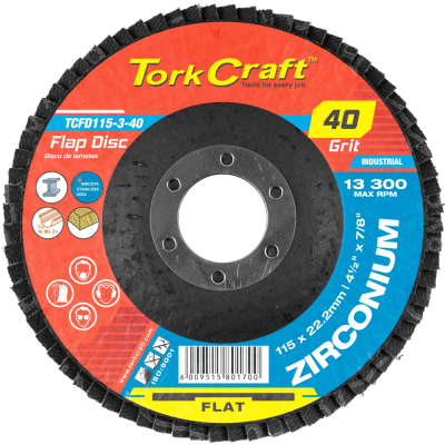 (image for) Flap Disc Zirconium 115mm 40 Grit Flat