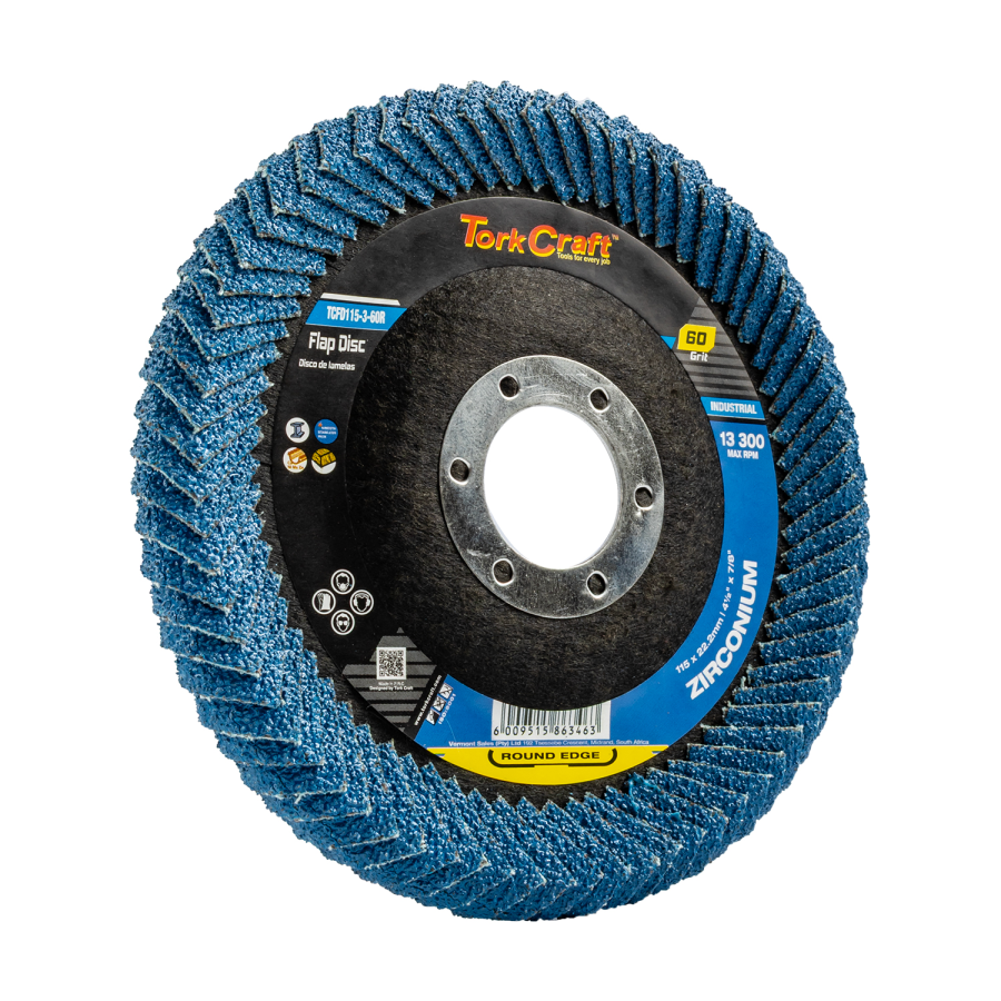(image for) Flap Disc Round Edge Zirconium 115mm 60 Grit Flat