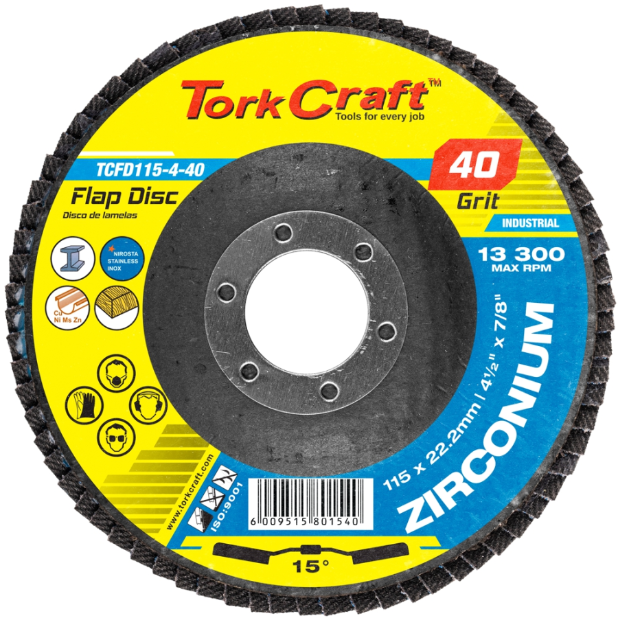 (image for) Flap Disc Zirconium 115mm 40grit Angled