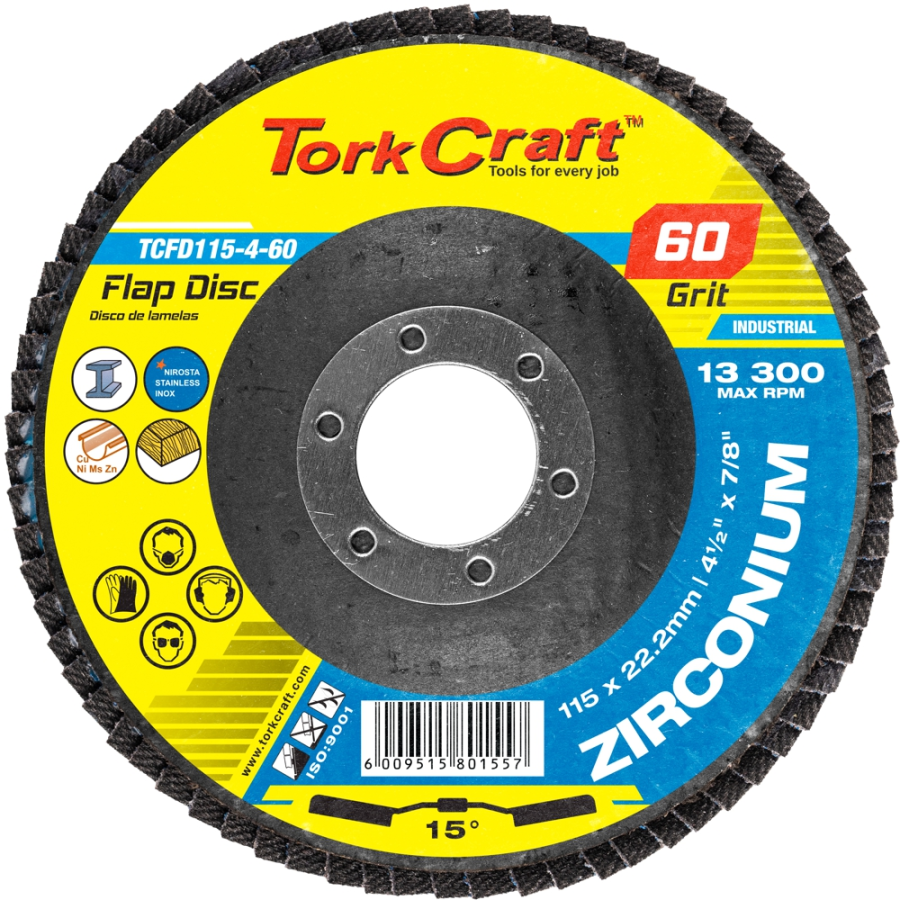 (image for) Flap Disc Zirconium 115mm 60grit Angled