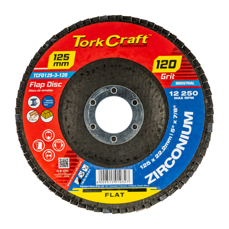 (image for) Flap Disc Zirconium 125mm 120 Grit Flat