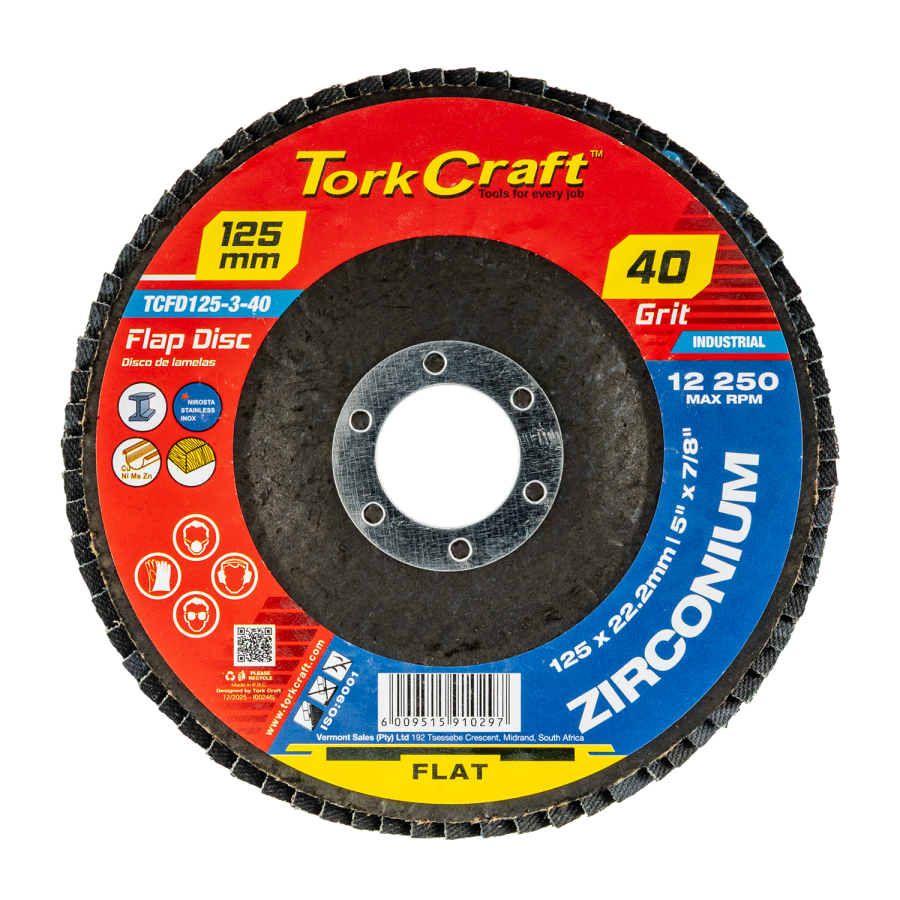 (image for) Flap Disc Zirconium 125mm 40 Grit Flat