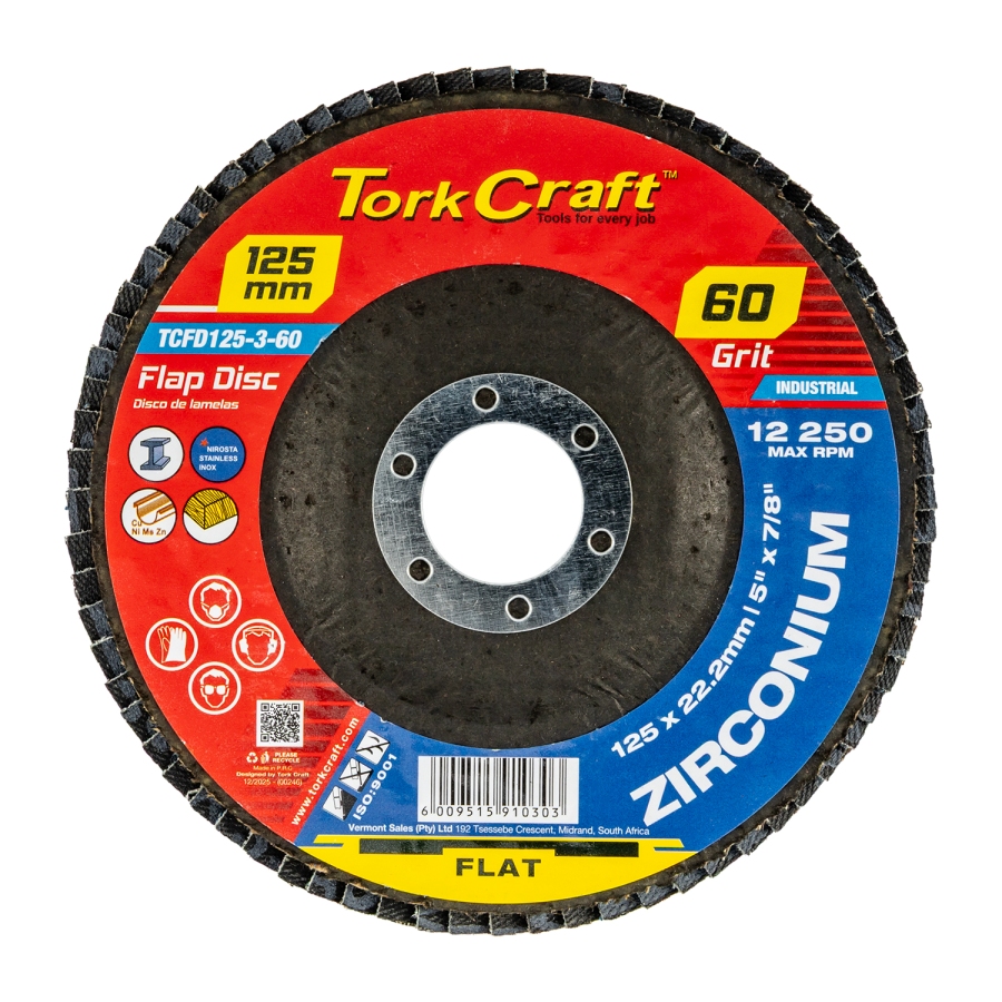 (image for) Flap Disc Zirconium 125mm 60 Grit Flat