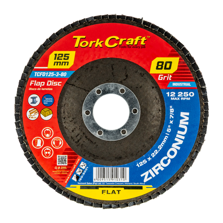 (image for) Flap Disc Zirconium 125mm 80 Grit Flat