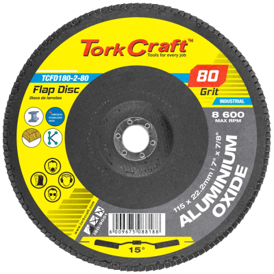 (image for) Flap Disc 180mm 15 Deg.angle 80grit A/o
