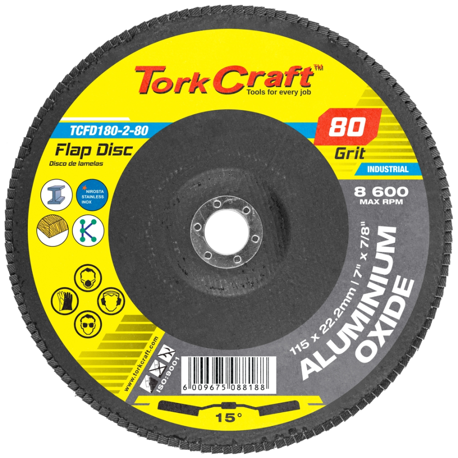 (image for) Flap Disc 180mm 15 Deg.angle 80grit A/o