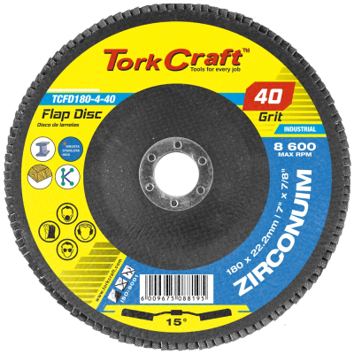 (image for) Flap Disc Zirconium 180mm 40grit Angled