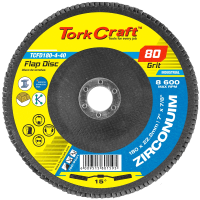 (image for) Flap Disc Zirconium 180mm 80grit Angled