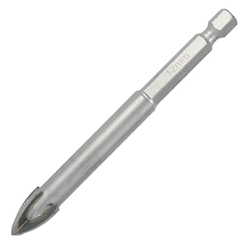 (image for) Glass & Tile Drill 12mm 4 Flute With Hex Shank