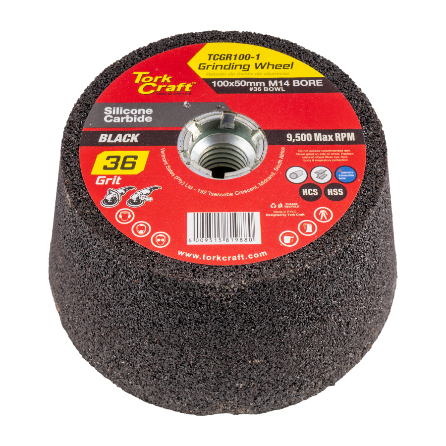 (image for) Grinding Wheel 100x50mm M14 Bore - #36 Bowl - Angle Grinder