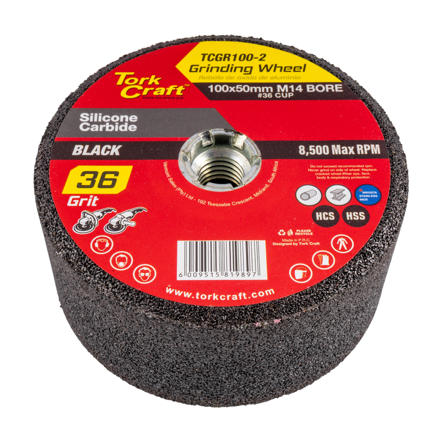 (image for) Grinding Wheel 100x50mm M14 Bore - #36cup - Angle Grinder