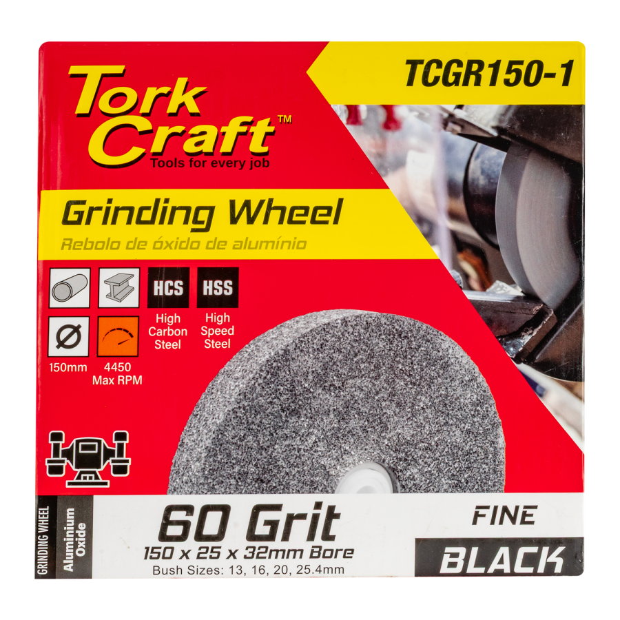 (image for) Grinding Wheel 150x25x32mm Bore Fine 60gr W/bushes For Bench Grinder