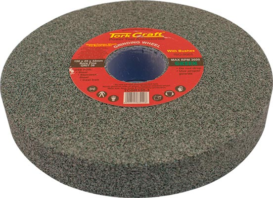 (image for) Grinding Wheel 150x25x32mm Bore Coarse 36gr W/bushes For B/g Green