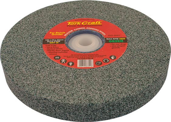 (image for) Grinding Wheel 150x20x32mm Green Coarse 36gr W/bushes For Bench Grin