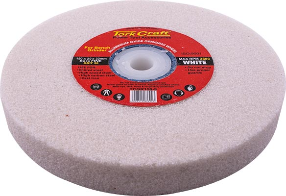 (image for) Grinding Wheel 150x20x32mm White Coarse 36gr W/bushes For Bench Grin