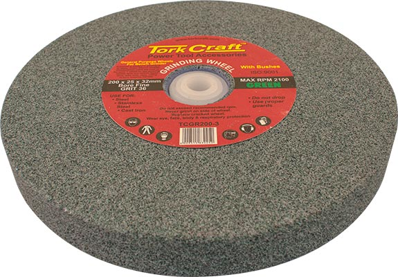 (image for) Grinding Wheel 200x25x32mm Green Coarse 36gr W/bushes For Bench Grin