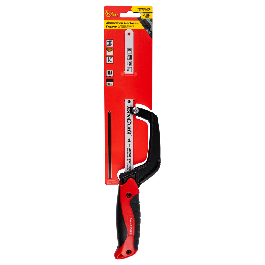 (image for) Alumimium Hack Saw Frame 300mm Mini C/w Blade One Hand